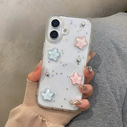 Lovely Colorful 3D Star Bling Glitter Phone Case