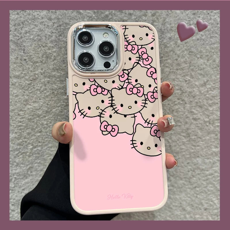 Hello Kitty Full Screen Face Bow Pink Phone Case For iPhone