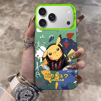 Cute Pikachu Fashion Coat Phone Case For iPhone