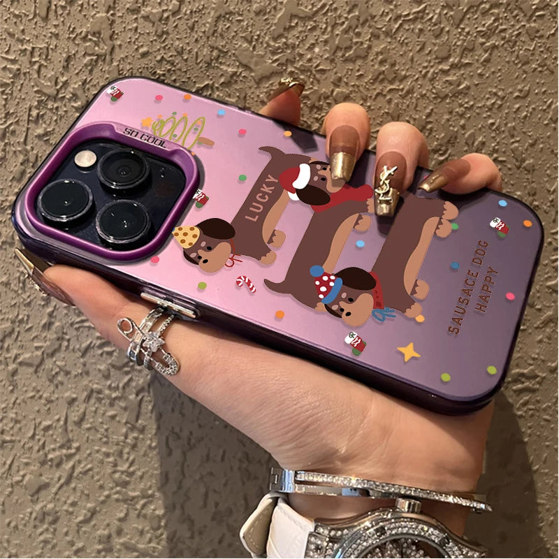 Cartoon Dachshund Dog Case For iPhone
