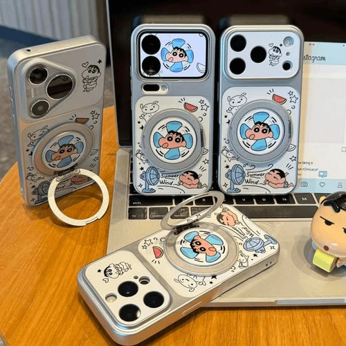 Crayon Shin-Chan Electric Fan Phone Case For iPhone