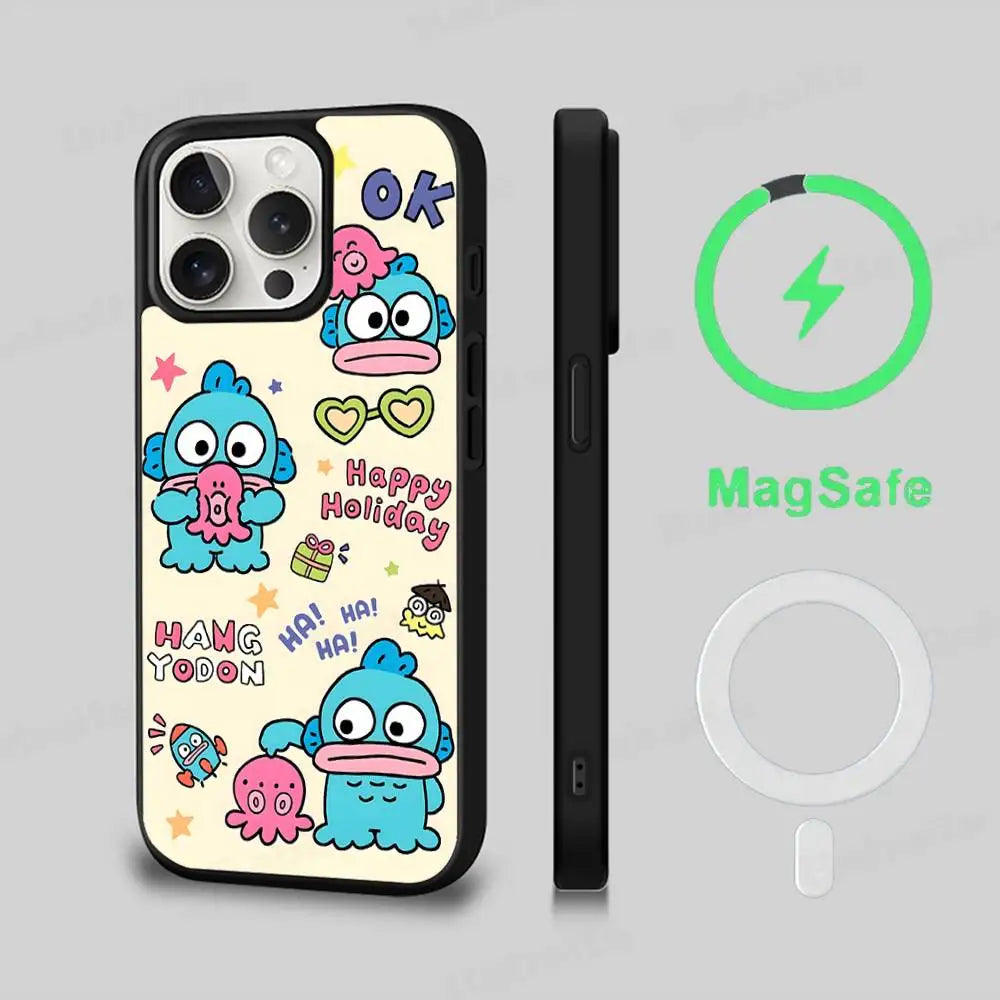 Cute Cartoon Hangyodon Phone Case Magnetic Case For iPhone