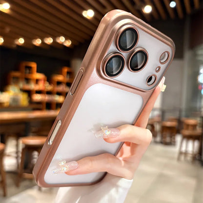 Luxury Plating Matte PC Clear Hard Phone Case For iPhone