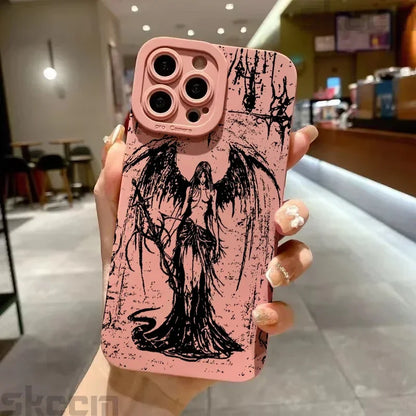 Luxury Bloodsacrifice Black Angel Death Demon Phone Case For iPhone