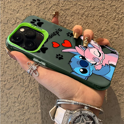 Cartoon Couple Stitch Case For iPhone