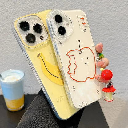 Funny Bite Apple Banana Phone Case For iPhone