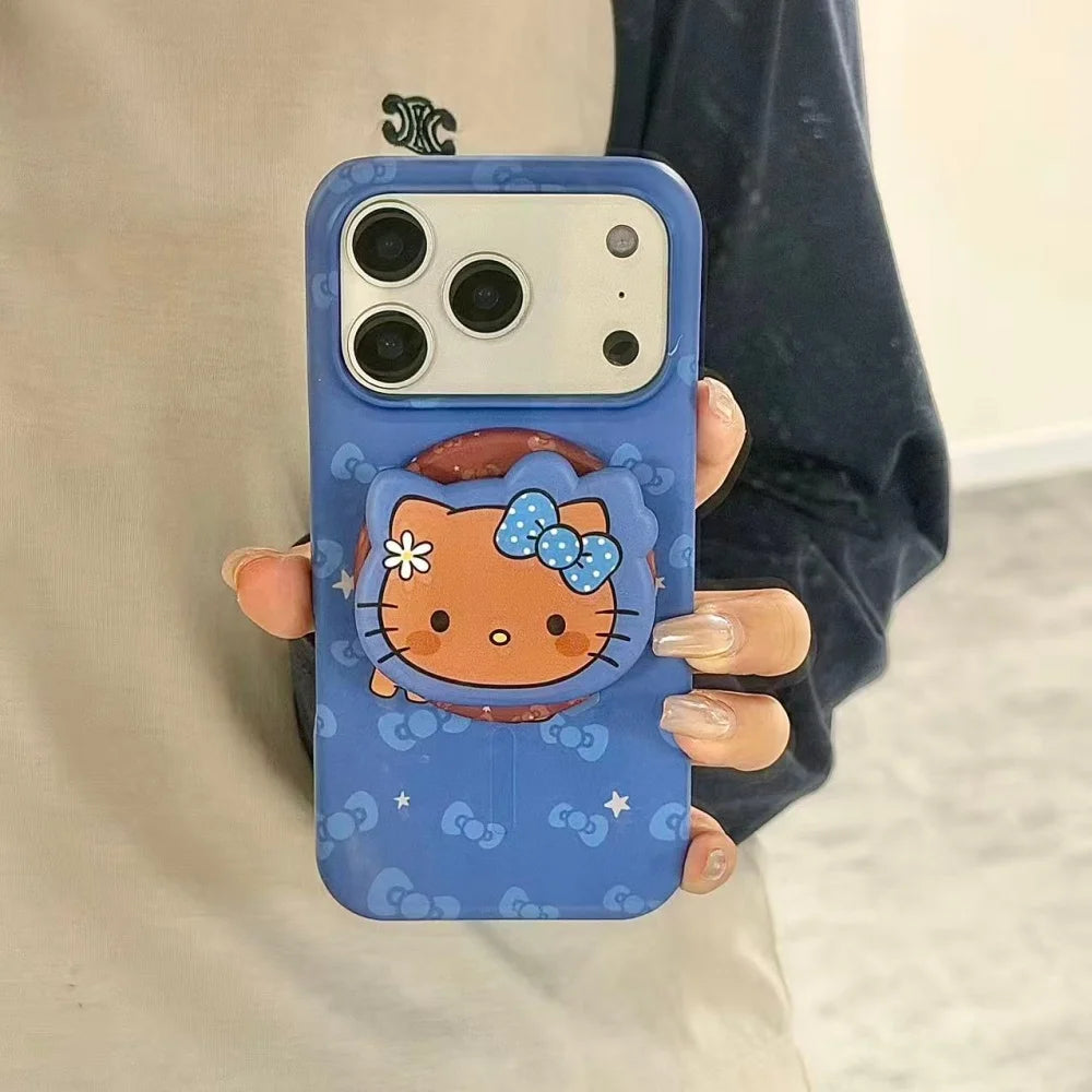 Korean New Cute Cartoon Sanrio Black Skinned HelloKitty Phone Case For iPhone