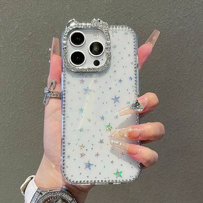 Luxury Cute Cat Bling Diamond Camera Protector Phone Case