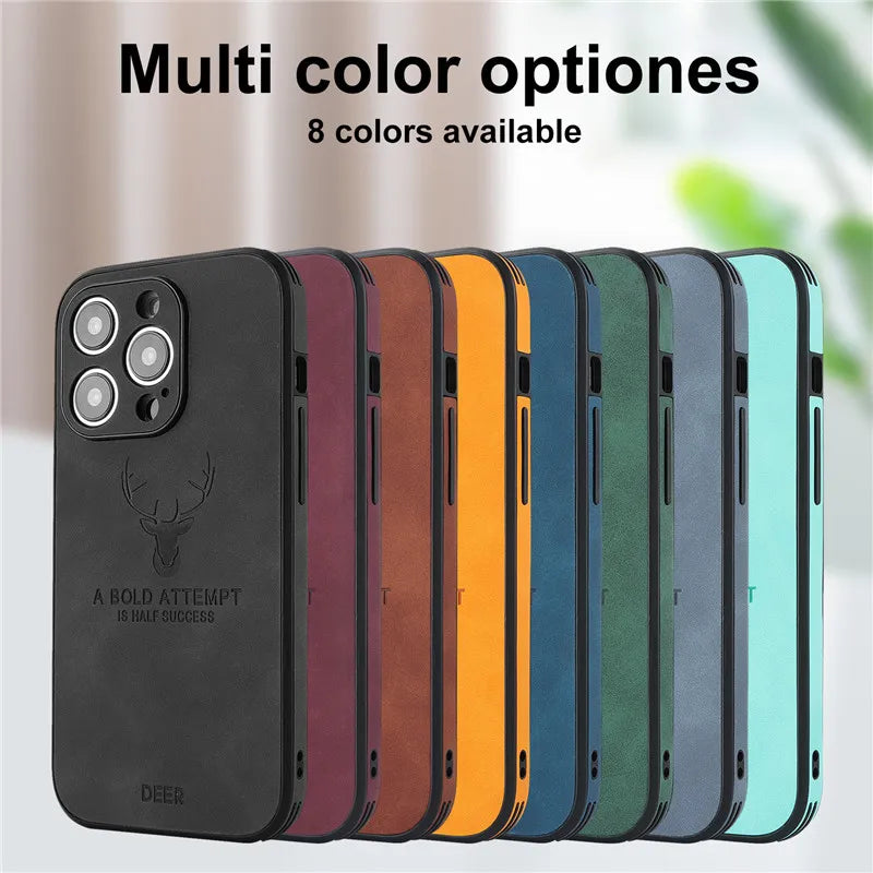 Deer A Bold Attempt is Half Success Leather Case For iPhone