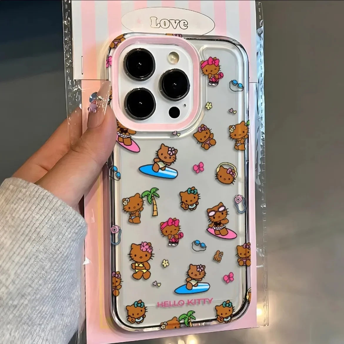 Hello Kitty Black Sexy Beach Phone Case For iPhone