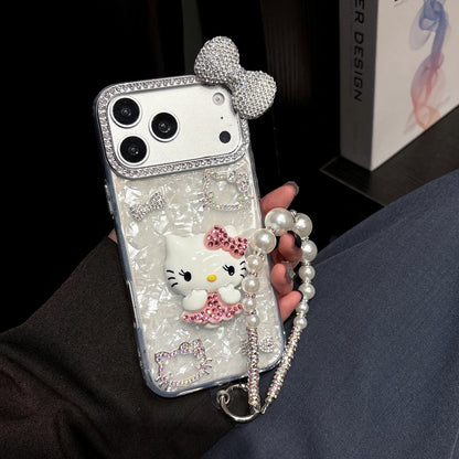 Cute Cartoon Sanrio Hello Kitty Bling Glitter Diamond Phone Case For iPhone