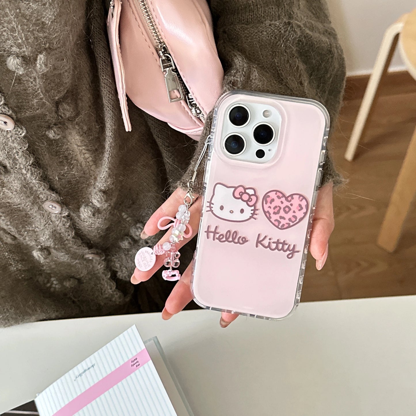 Cute IMD Pink Leopard Print Hello Kitty Phone Case For iphone For iPhone