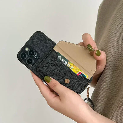 Crossbody Strap Lanyard Leather Phone Case For iPhone
