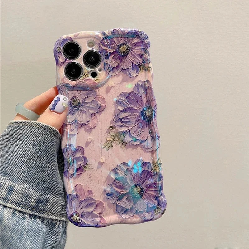 Luxury Flower Pattern Laser Phone Case