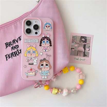Fashion Cute Pink Cry Girl Phone Case For iPhone