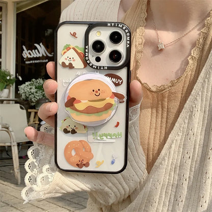 Kawaii Bread Magnetic Stand Holder Phone Case