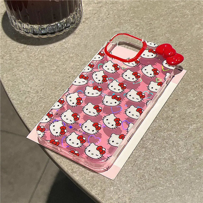 Hello Kitty Full Screen Face Pink Phone Case For iPhone