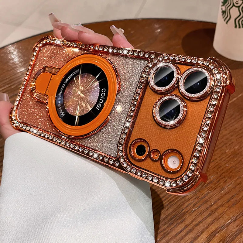 Glitter Diamond For Magsafe Bracket Case For iPhone