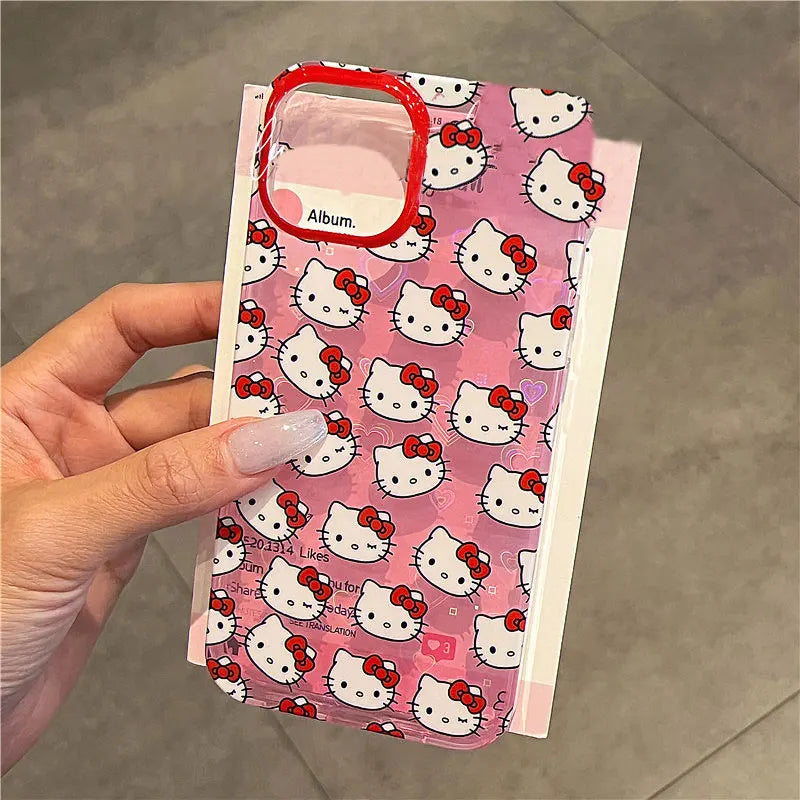 Hello Kitty Full Screen Face Pink Phone Case For iPhone