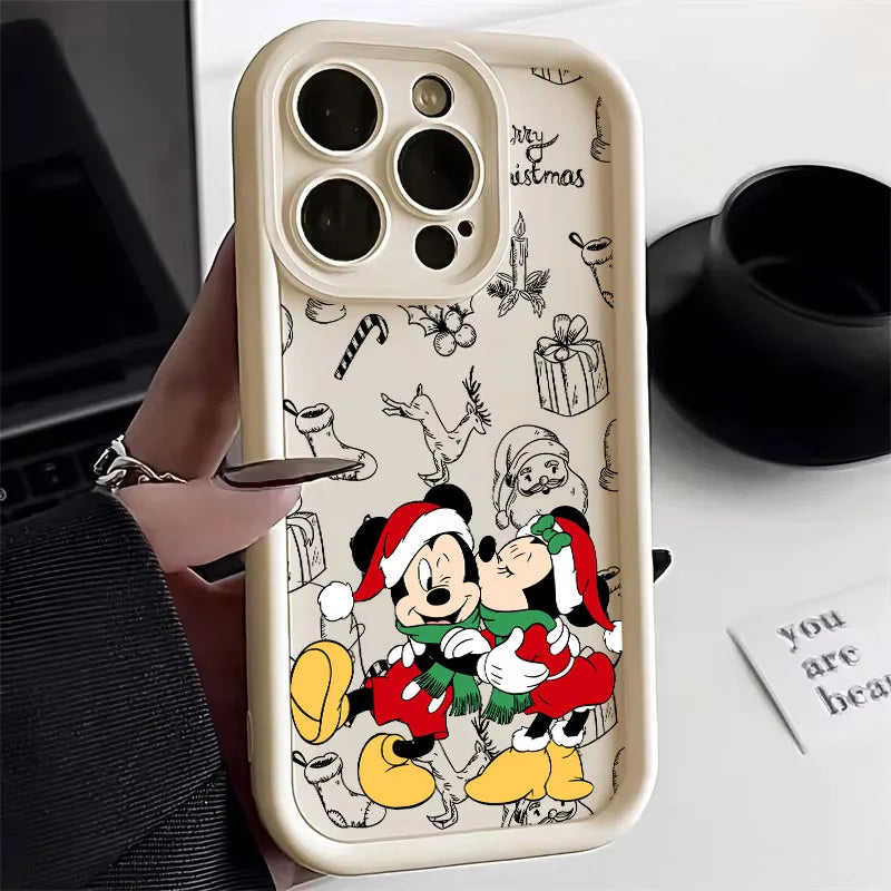 Merry Christmas Mickey Minnie Disneys Soft Silicone Case For iPhone