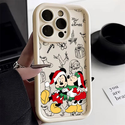 Merry Christmas Mickey Minnie Disneys Soft Silicone Case For iPhone
