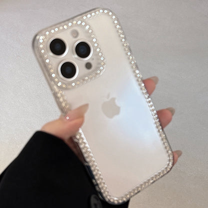 Elegant & Glamorous Transparent Material with Zircon Border Simple Phone Case