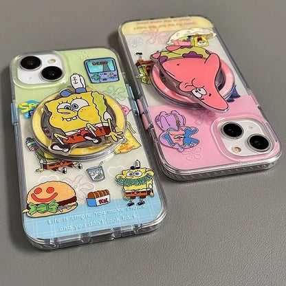 Anime Spongebo Patrick Star Magnetic Attraction Mobile Phone Case For iPhone