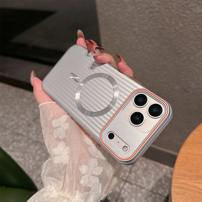 Luxury Striped Matte Magnetic Phone Case For iPhone
