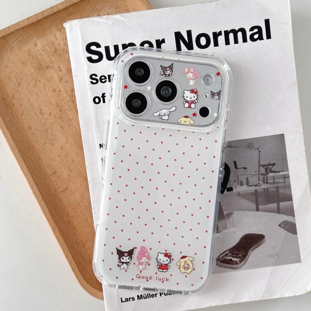 Fashion Simple Polka Dot Sanrio Kitty Case For iPhone