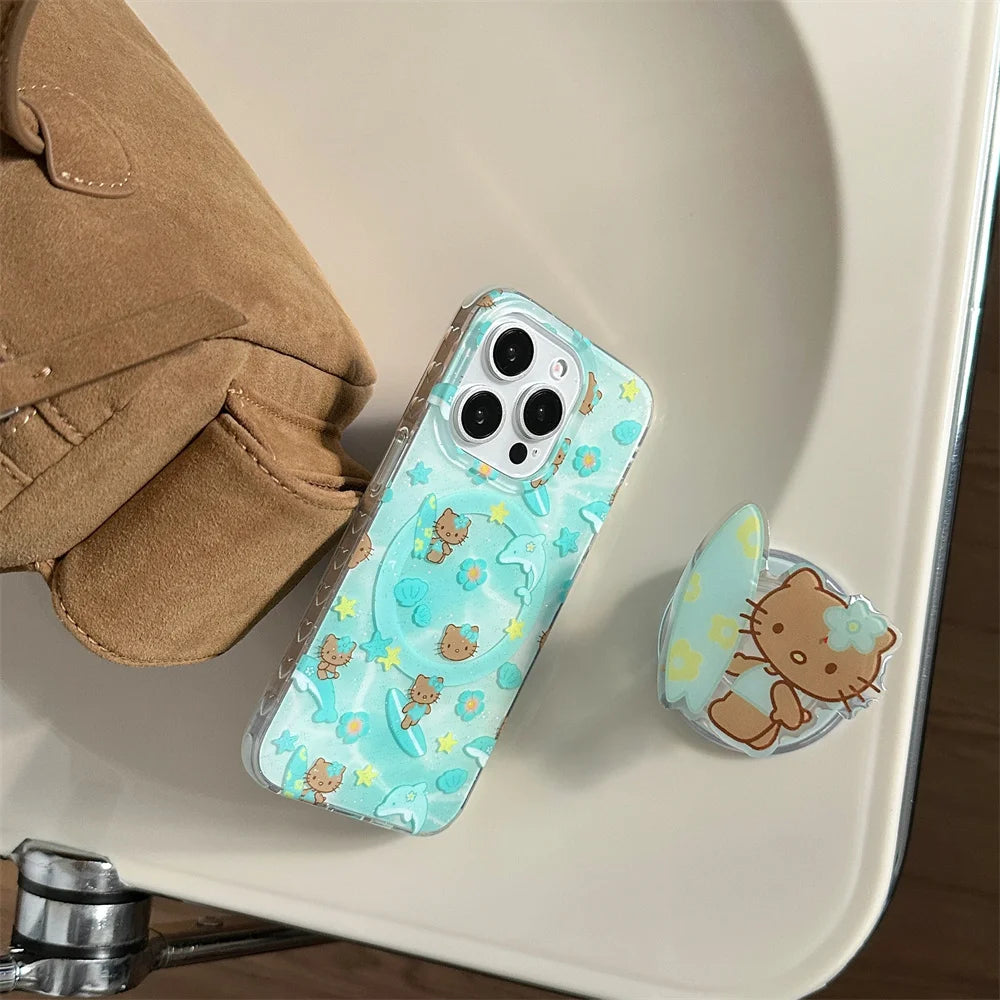 New Surf Dolphin Hello Kitty Luxury Stylish Cute Phone Case