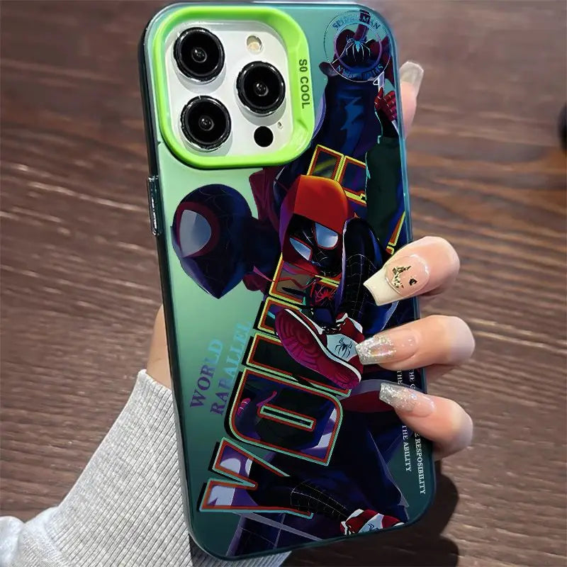 Super Cool Marvel Black Spider Man Cartoon Phone Case For iPhone