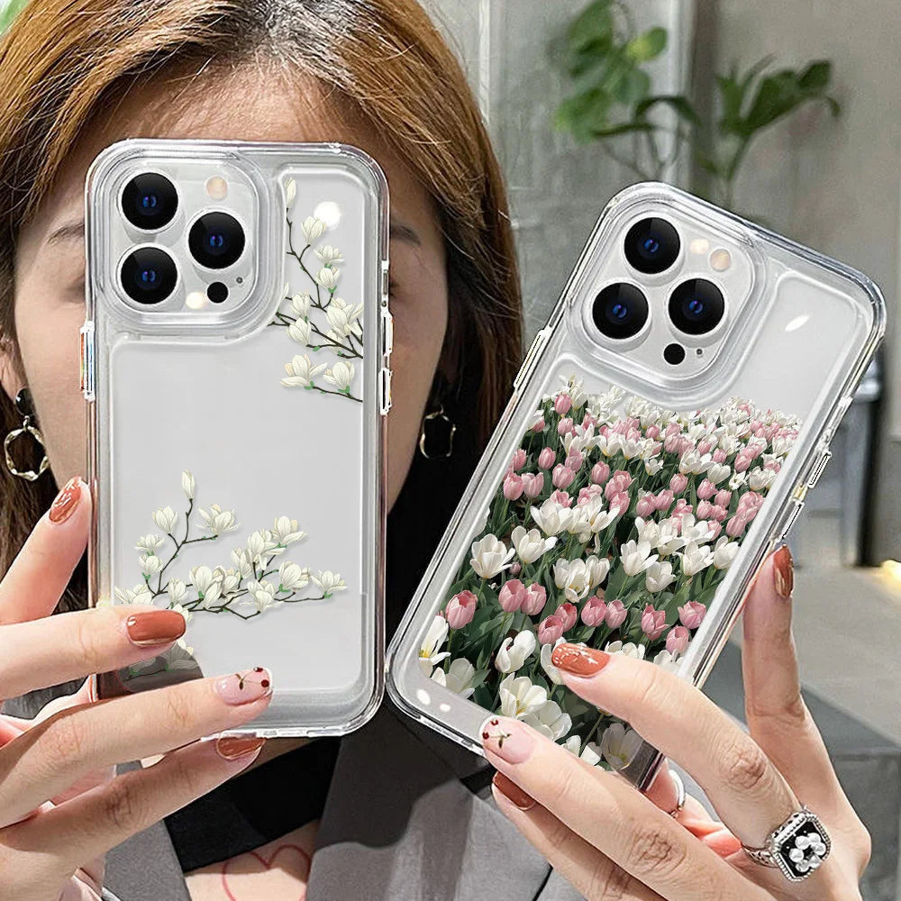 Flower Soft Fundas For iPhone Case iPhone