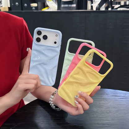 Candy Color Ripple Texture Glossy Phone Case For iPhone