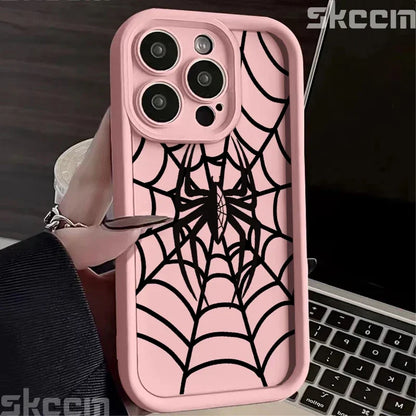 Black Spider Web Soft TPU Phone Case For iPhone