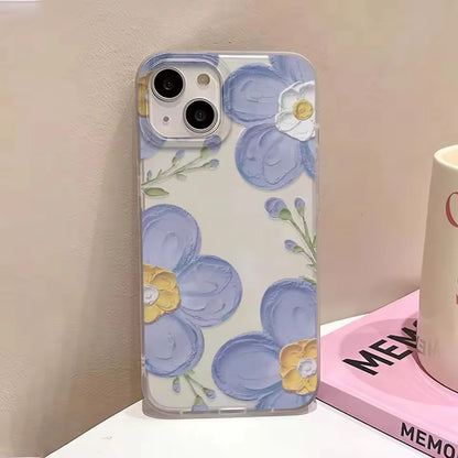 Oil Painting Flower Simple Phone Case For iPhone