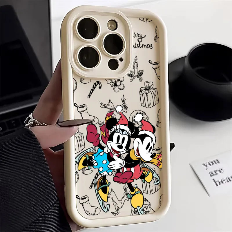 Merry Christmas Mickey Minnie Disneys Soft Silicone Case For iPhone