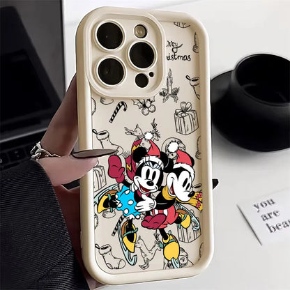 Merry Christmas Mickey Minnie Disneys Soft Silicone Case For iPhone