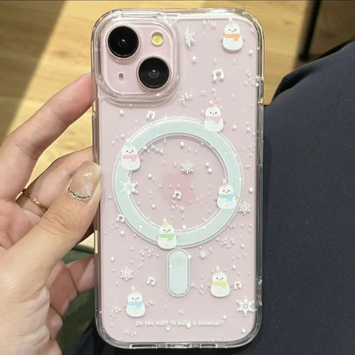 Cute Little Snowman Magsafe Magnetic Phone Case For iPhone