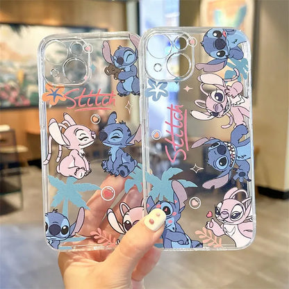 Disney Stitch Angel Silicone Phone Case For iPhone