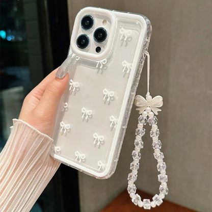 Fashion Lovely Bowknot Clear Phone Case For iPhone 17