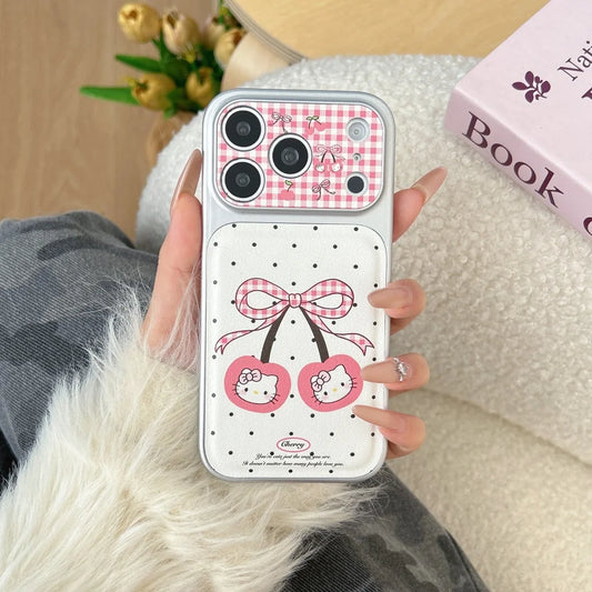 Cute KT Cherry Large Window Hot Sale Phone Case For iPhone