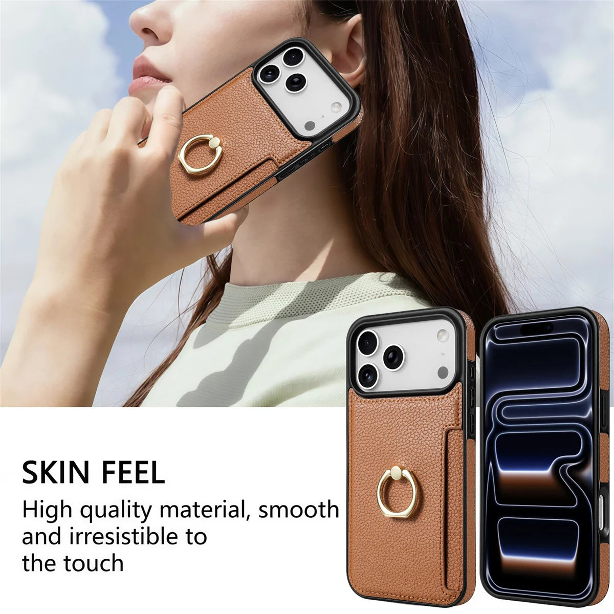 Leather Wallet Card Solt Phone Case For iPhone