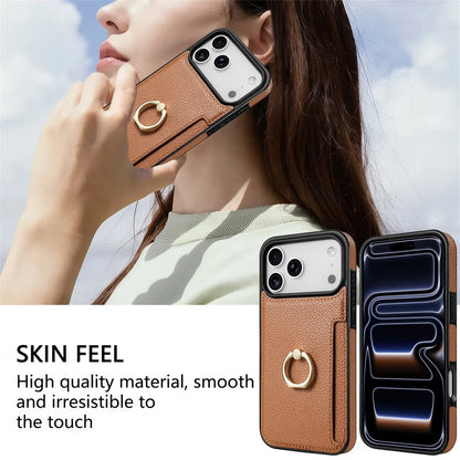 Leather Wallet Card Solt Phone Case For iPhone