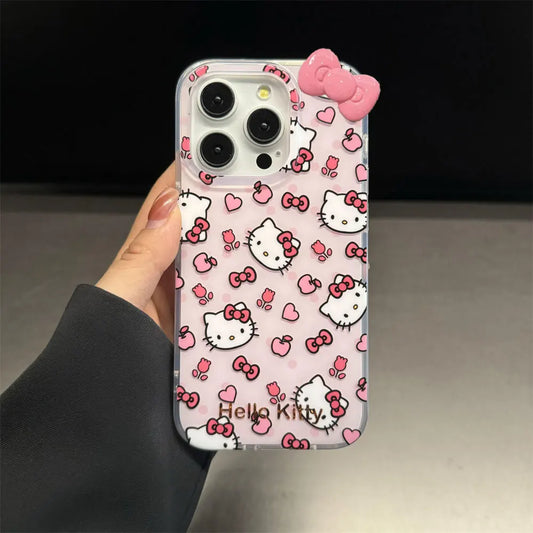 Hello Kitty Full Screen Bow Love Phone Case For iPhone