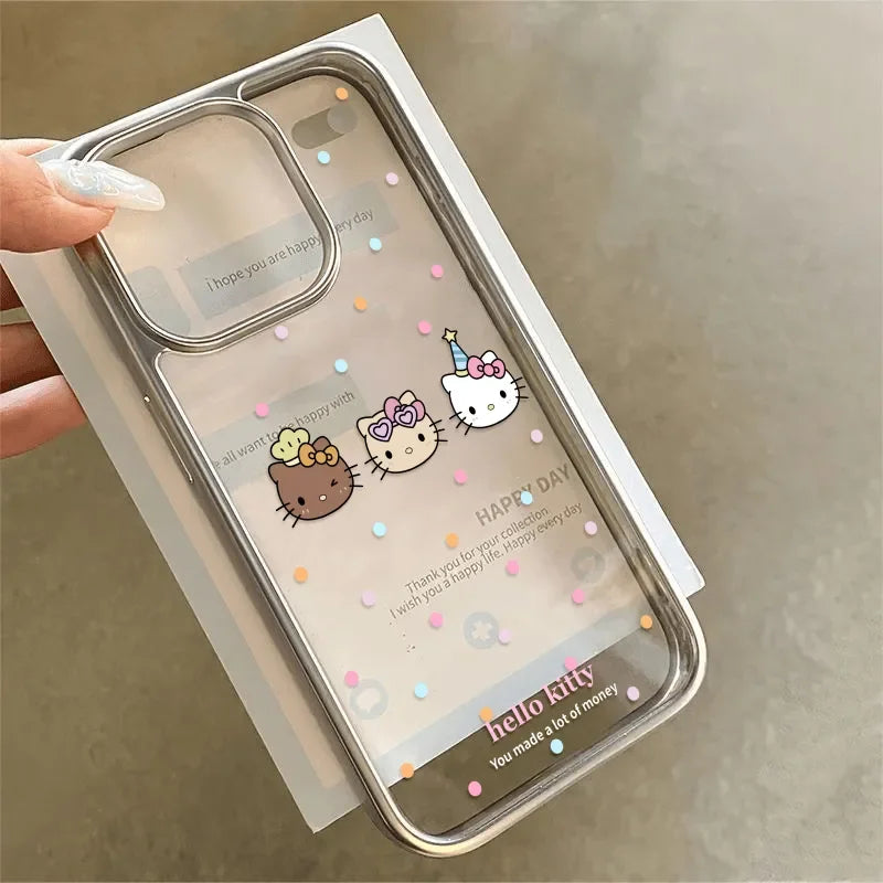 Hello Kitty Wave Point Cute Phone Case For iPhone