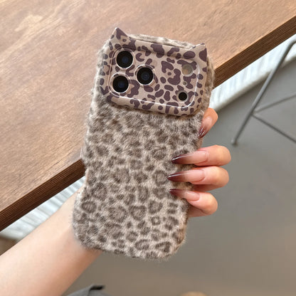 Plush Leopard Phone Case For iPhone