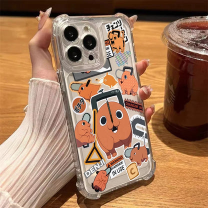 Chainsaw Mans Four Corner Anti Fall Airbag Case For iPhone