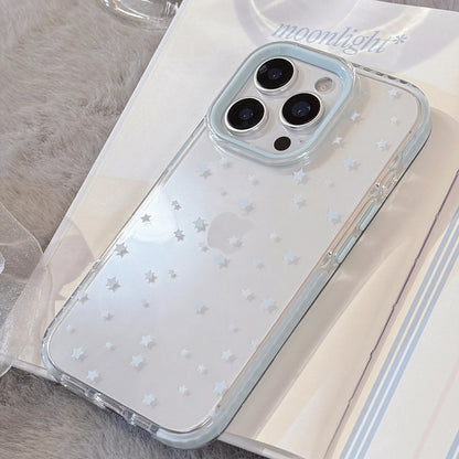 ins Korean Full Screen Blue Stars Pattern Phone Case For iPhone