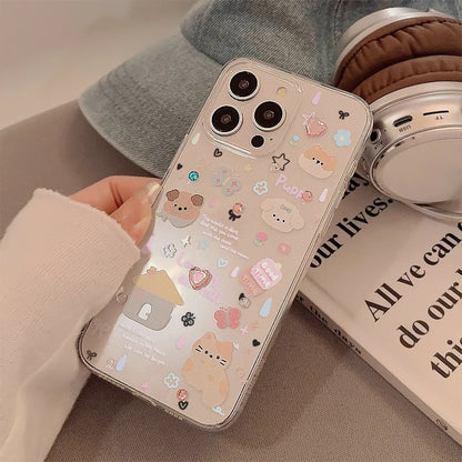 Cute Cartoon Puppy Shell Pattern Phone Case For iPhone