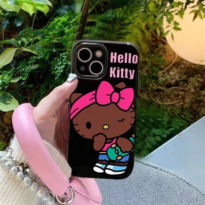 Simple Sweet Cool Handsome Skateboarding Girl HellosKittys Phone Case For iPhone
